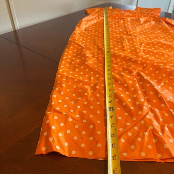 vintage Orange and white Polka Dot 100% Silk Dress Size 18 Sleeveless - Picture 8 of 8